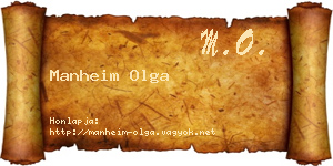 Manheim Olga névjegykártya